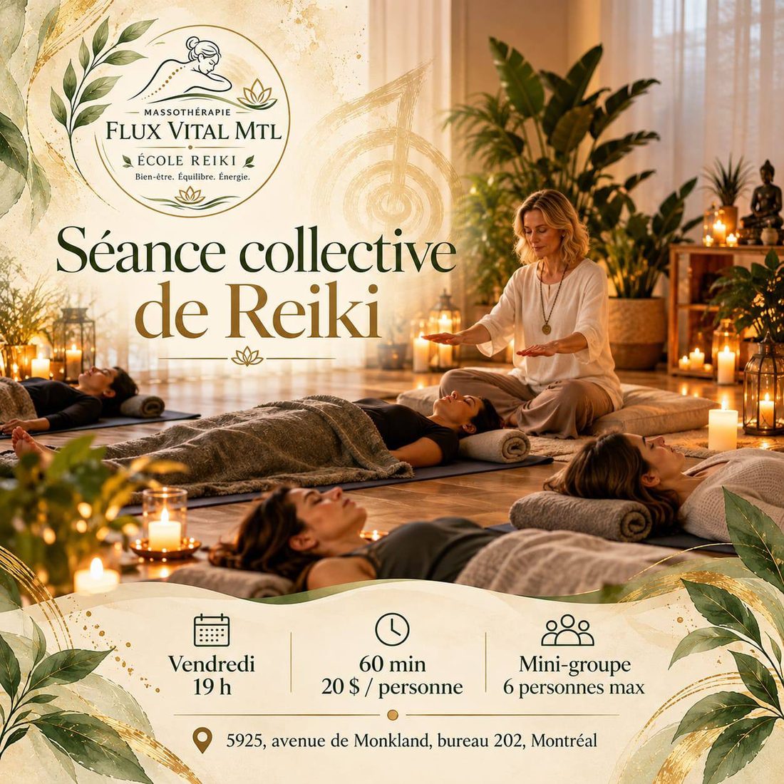 Séance collective de Reiki — Flux Vital MTL